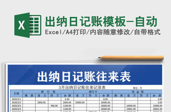 2021年出納日記賬模板-自動
