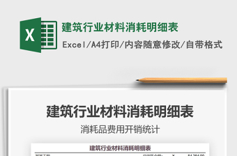 2021年建筑行業(yè)材料消耗明細表