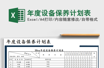 2021年年度設(shè)備保養(yǎng)計(jì)劃表