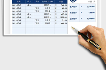 2021年財務(wù)收支明細(xì)日記賬