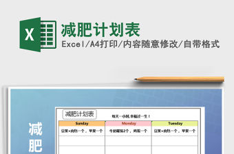 2021年減肥計劃表