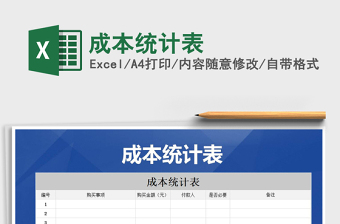 2021年成本統(tǒng)計表