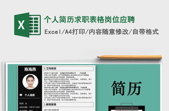 2021年個人簡歷求職表格崗位應聘