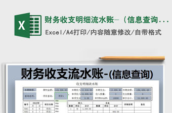 2021年財務(wù)收支明細流水賬-（信息查詢）免費下載