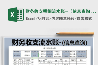 2021年財務(wù)收支明細(xì)流水賬-（信息查詢）免費下載