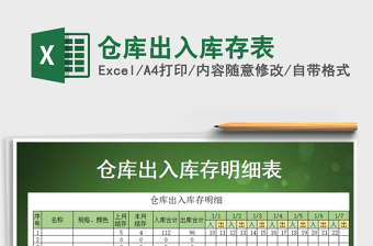 2021年倉庫出入庫存表