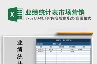 2021年業績統計表市場營銷