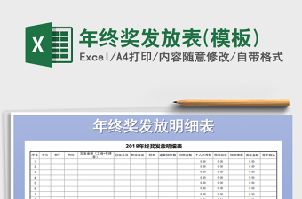 2021年年終獎發(fā)放表(模板)