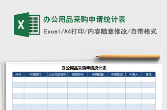 2021年辦公用品采購申請統計表