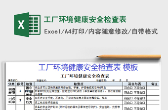 2021年工廠環(huán)境健康安全檢查表