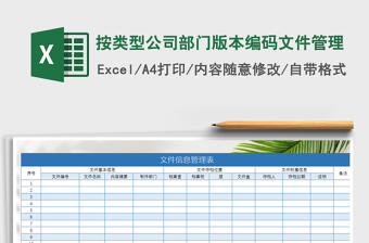 2021年按類型公司部門版本編碼文件管理