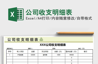 2021年公司收支明細表