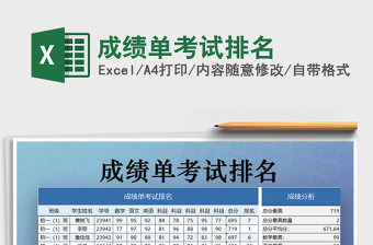 2021年成績(jī)單考試排名