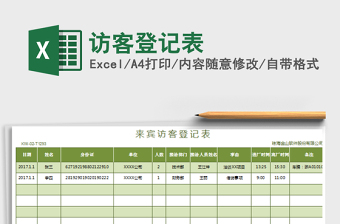 2021年訪客登記表