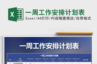 2021年一周工作安排計劃表免費下載