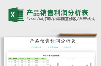 2021年產(chǎn)品銷售利潤分析表