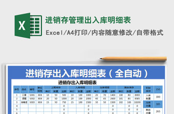 2021年進銷存管理出入庫明細表