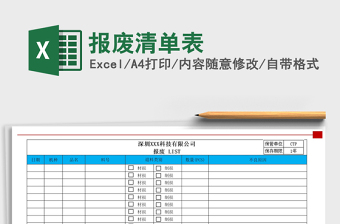 2021年報廢清單表