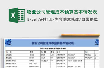 2021年物業(yè)公司管理成本預算基本情況表免費下載
