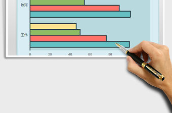2021年扁平化多系列對比條形圖表模板