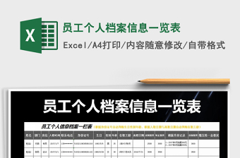 2021年員工個人檔案信息一覽表