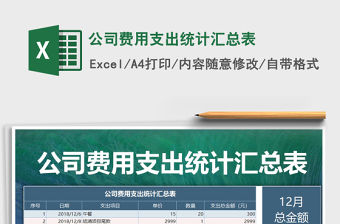 2021年公司費用支出統計匯總表