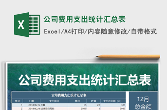 2021年公司費(fèi)用支出統(tǒng)計(jì)匯總表
