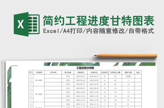 2021年簡約工程進(jìn)度甘特圖表