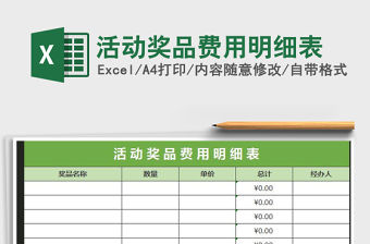 2021年活動(dòng)獎(jiǎng)品費(fèi)用明細(xì)表