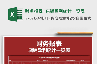 2021年財(cái)務(wù)報(bào)表-店鋪盈利統(tǒng)計(jì)一覽表免費(fèi)下載