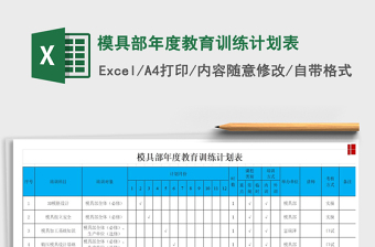 2021年模具部年度教育訓練計劃表