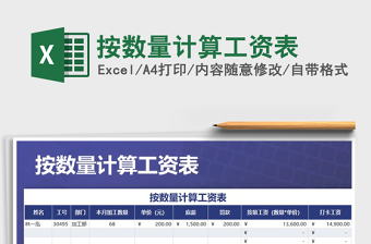 2021年按數(shù)量計(jì)算工資表