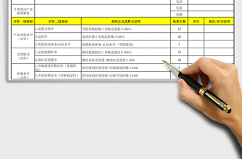 2022年供應(yīng)商績效考核表免費下載