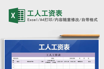 2022年工人工資表免費下載