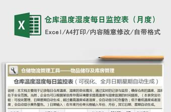 2021年倉(cāng)庫(kù)溫度濕度每日監(jiān)控表（月度）免費(fèi)下載