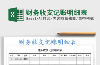 2022年財務收支記賬明細表免費下載