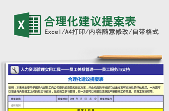 2021年合理化建議提案表免費下載