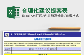 2021年合理化建议提案表免费下载