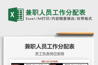 2021年兼職人員工作分配表
