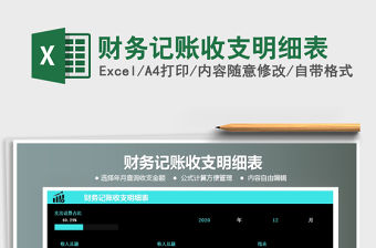 2021年財務記賬收支明細表
