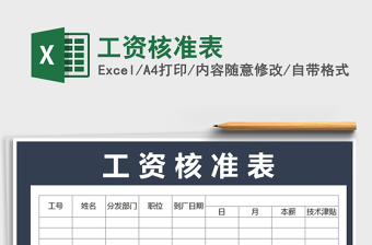 2021年工資核準(zhǔn)表免費下載