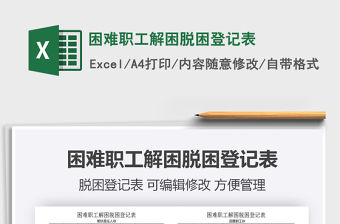 2021年困難職工解困脫困登記表