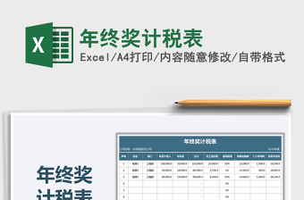 2021年年終獎(jiǎng)計(jì)稅表