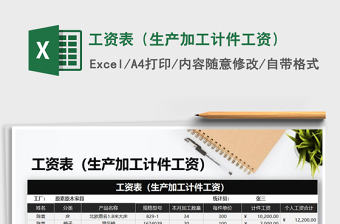2022年工資表（生產(chǎn)加工計件工資）