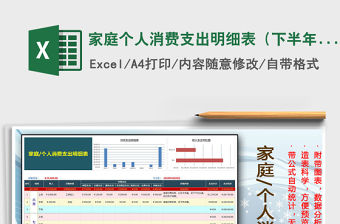 2021年家庭個(gè)人消費(fèi)支出明細(xì)表（下半年）免費(fèi)下載