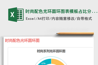 2022年時(shí)尚配色光環(huán)圓環(huán)圖表模板占比分析