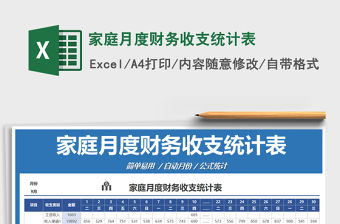 2021年家庭月度財務收支統計表