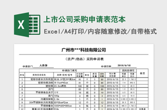2021年上市公司采購申請表范本免費(fèi)下載
