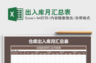 2021年出入庫(kù)月匯總表