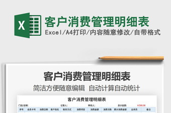 2021年客戶消費管理明細(xì)表